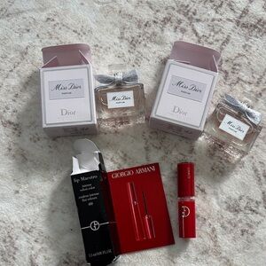 Giorgio Armani Lip Maestro samples and Dior perfume samples